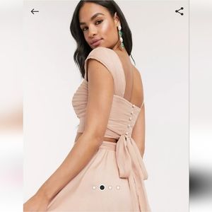 Asos design ruched crop top with wrap